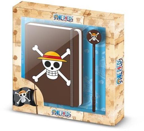 One Piece Skull-Caja Regalo con Diario y Bolígrafo Fashion, Marrón