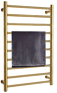WUBYING Radiator Central Heating Ladder,Towel Rail Radiator,Towel Rail Radiator Central Heating Ladder Rad Bathroom Flat Panel HeatedTowel Rail Ladder Radiator Central (Gold-Hardwired