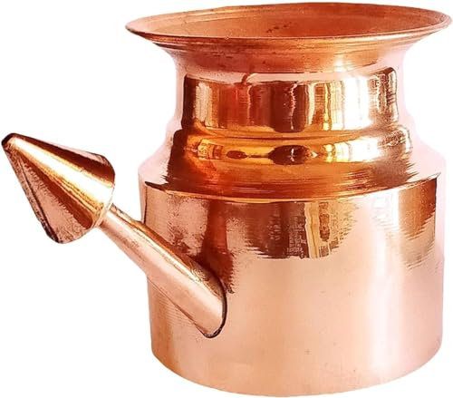 Pot Neti traditionnel en cuivre, Lota en cuivre pour usage multiple avec capacité de stockage de – 250 ml
