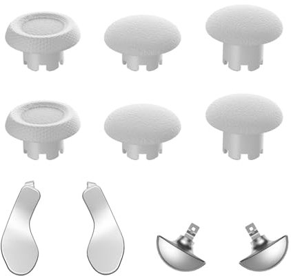 Hzxkqmil Baguettes de Pouce de Remplacement pour PS5 Edge Manette, Joystick Personnalisé Stick Analogique & Pagaies Arrière en Métal Boutons de Déclenchement pour PS5 Edge Controller, Blanc