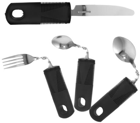 DEARMAMY Utensilios Con Ancho Cuchillo Tenedor Flexibles Antideslizante Para Discapacitados