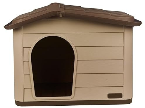URBNLIVING Hundehütte aus Kunststoff für kleine mittelgroße Hunde, strapazierfähiger Innen- und Außenbereich, leicht abwischbare Oberfläche, Belüftung, leicht, tragbar, witterungsbeständig, 2 Größen