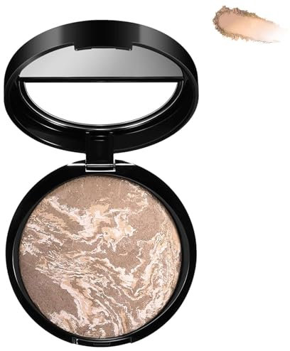 BelleVive Poudre Fond de Teint Correctrice, Tenue 24h, Bronzer Pressé Éclatant Aspect Brique, Couvrance Totale, Fini Mat Naturel, Nouvelle Formule (05 Tan)