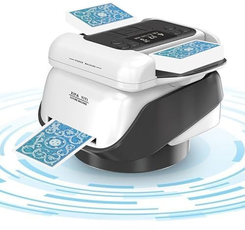 VexNook 2 in 1 Automatische Kartenmischer und Kartensender mit großer Akkulaufzeit – Kartenmischmaschine Elektrische um 360 Grad Drehen Lässt für 1-8 Spieler für UNO, Blackjack, Texas Hold'em