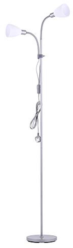 Warmiehomy Modern Floor Lamp, Metallic Silver Mother/Father and Child Floor Lamp, Rotatable Tall Standing Floor Light, Reading Floor Lights, Height Adjustable Standard Lamps for Living Room, Bedroom