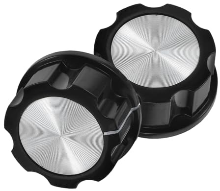 2 Stück Herdknöpfe aus Kunststoff, Schwarz, Ersatz Bedienknöpfe | Elektroherd und Airfryer, Einfache Montage, Benutzerfreundliches Design