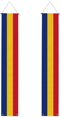 Dekoratives Veranda-Banner WZYWHJ Flagge von Rumänien, druckt Party-Dekorationen, langlebig und geeignet für Partys, Feiern, Abschlussfeiern