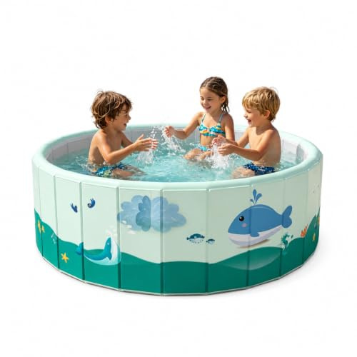 Planschbecken Faltbarer Pool - Ø 100 120 150 cm - Kinderpool, Tragbarer Hundepool, Abnehmbarer Pool, Kinder Planschbecken, Nicht Aufblasbarer Faltbarer Schwimmbecken für Kinder, Haustiere