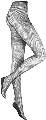 Silky - Medias de rejilla de baile profesional para mujer (1 par) (M/Negro)