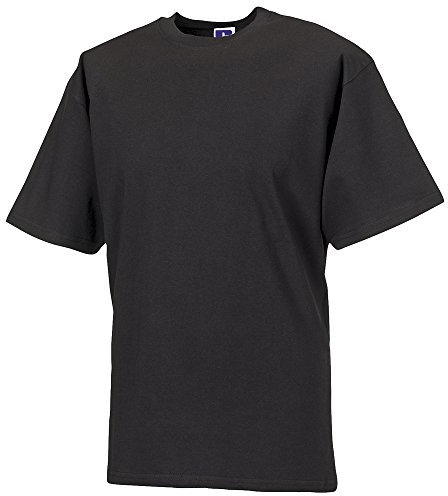 Russell Europe Mens Classic Heavyweight Ringspun Short Sleeve T-Shirt (L) (Black)