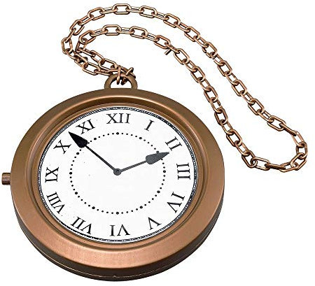 Sofias Closet Halskette mit großem Uhrenanhänger / Taschenuhr, Verkleidungszubehör für Weißes Kaninchen aus Alice im Wunderland