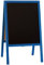 Blauer Straßenaufsteller 100 x 60 cm Kreidetafel Kundenstopper beidseitig Holz