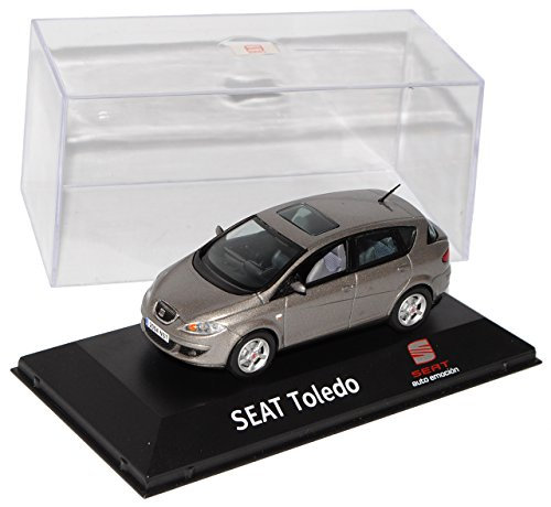 Seat Toledo Grau Metallic 3. Generation 5P 2004-2009 1/43 Modell Auto mit individiuellem Wunschkennzeichen