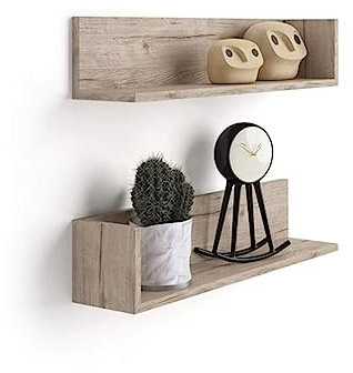 MOBILI FIVER, 2er-Set Luxury Regale, Eiche, Made In Italy