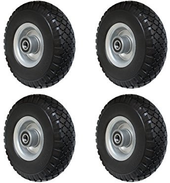 4 Stück PU Rad 260 mm N-75 B-20 Kugellager Sackkarre Pannensicher 3.00-4 Sackkarrenrad Vollgummi