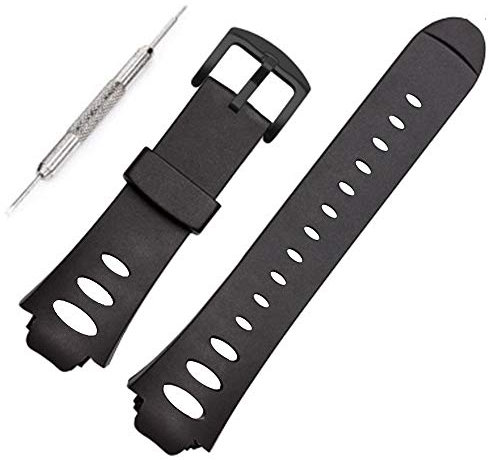 Ersatz-Uhrenarmband aus Gummi für Suunto Observer SR X6HRM, Armband aus luxuriösem Gummi mit Metall-Verbindungsstücken (schwarz)