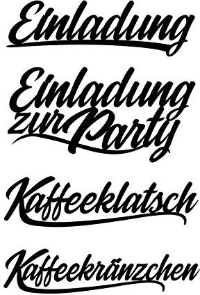 Ideen mit Herz Stanzschablonen, Schriften, Einladung, 2,1cm bis 8,5cm, 4 Stück