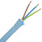 3m Textilkabel Türkis Silber ZickZack 3x0,75qmm 3G Lampenkabel Stoffkabel Stromkabel umsponnen max. 300V