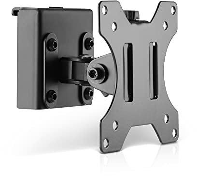 InLine Slatwall – Monitor Halterung kurz, Wandhalterung für das Slatwall System, Wand- oder Tischmontage, Schreibtisch Mount für 13-27 Bildschirm, VESA 75/100mm schwarz 23183A
