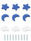 MHwan tiradores cajones, 9 piezas goma blanda anticolisión tiradores cocina, estrellas, luna y nubes pomos y tiradores infantiles, para garantizar la seguridad del bebé (azul)