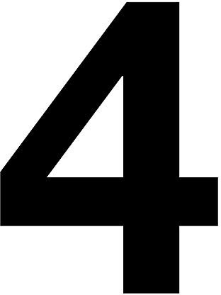 Zahlen-Aufkleber Nr. 4 in schwarz I Höhe 10 cm I selbstklebende Haus-Nummer, Ziffer zum Aufkleben für Außen, Briefkasten, Tür I wetterfest I kfz6734