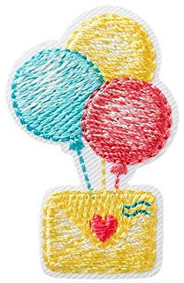 Monoquick Bügelbild Aufnäher Patch Applikation zum Aufbügeln Luftpost Luftballon 2,5 x 4,0 cm