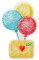 Monoquick Bügelbild Aufnäher Patch Applikation zum Aufbügeln Luftpost Luftballon 2,5 x 4,0 cm