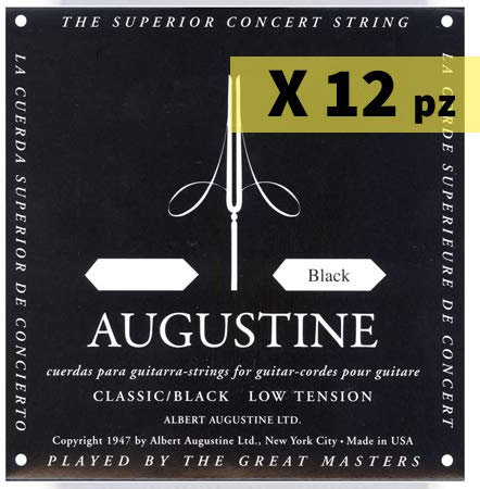 Augustine Classic Black Strings - muta di corde bassa tensione per chitarra classica - set 12 mute di corde