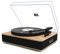 Giradischi Bluetooth in vinile, giradischi a 3 velocità con trasmissione a cinghia con doppio altoparlante stereo esterno (legno giallo, altoparlanti integrati)