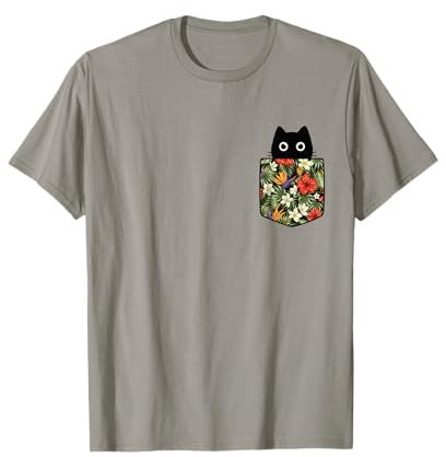 Hawaiianische Katze in Tasche Hemd für Frauen Männer Niedliche Katzen Liebhaber T-Shirt