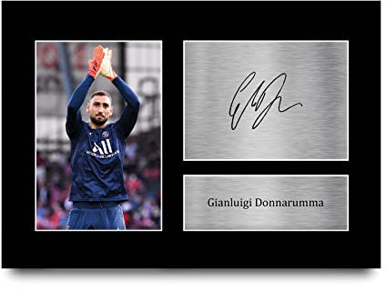 HWC Trading A4 Gianluigi Donnarumma PSG Geschenke Gedrucktes Signiertes Autogramm Foto für Fußball Anhänger and Fans
