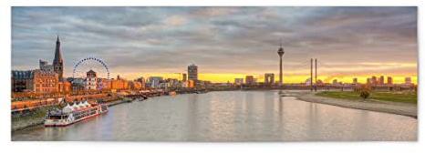 artboxONE Poster 90x30 cm Reise Skyline Düsseldorf Panorama - Bild düsseldorf City Cityscape
