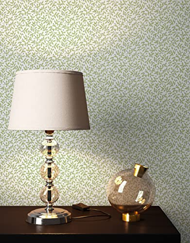 NEWROOM Tapete Grün Vliestapete Blumen - Blumentapete Landhaus Weiß Blätter Wiese Romantisch inkl. Tapezier-Ratgeber