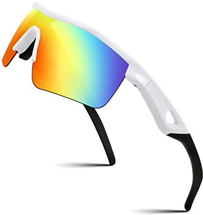 FEISEDY Kinder Jugendliche Sportbrille Polarisierte Jungen und Mädchen Alter von 7-12 Jahre Fahrradbrille mit TR90 Flexiblem Rahmen B2454