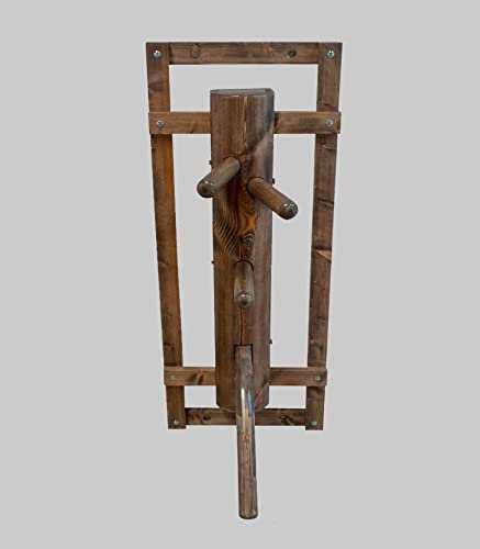 Wing Chun Wooden Dummy with Frame with Leg (03 Gray ash Color)