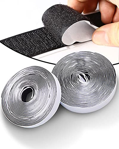 Fruitlet® Scratch Autocollant Double Face Noir 3 m x 16 mm, Velcr Autocollant Scratch Adhésif 1 Pair, Bande Velcr Adhésives Scratch Autocollant pour Tissus, Moustiquaire, Bricolage