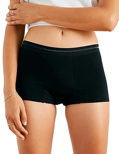 ooia Shorty Extra Strong | Perioden Unterwäsche für Sehr Starke Blutung (Gr. 44-46) | Menstruationsunterwäsche | Ersetzt bis zu 6 Tampons | Schwarz
