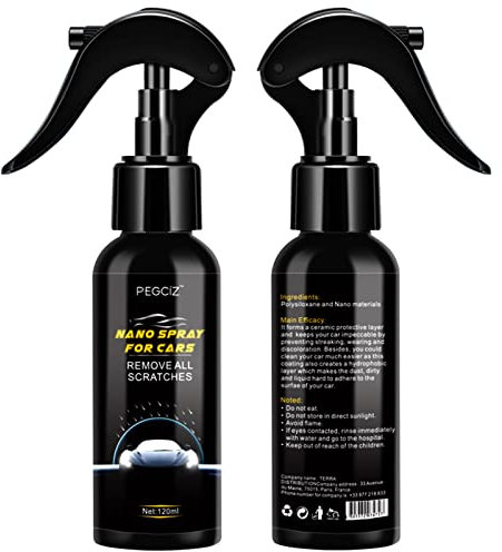 Pegciz Nano Spray for Cars, Car Scratch Removal Spray, Car Nano Repairing Spray, Protection & Swirl Remover Polish, Scratch Removal for All Car Body, Removes Any Scratch and Mark (120ML)