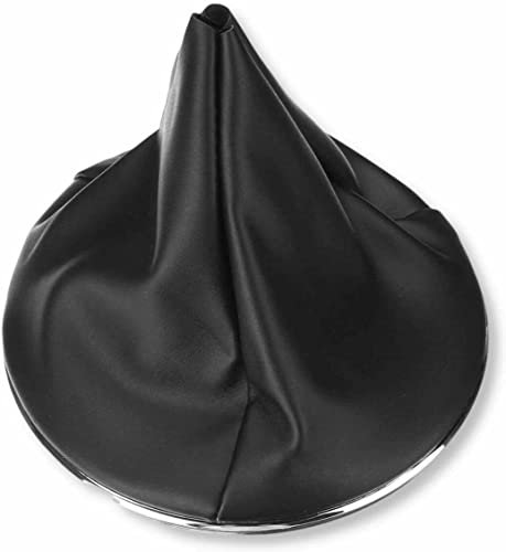 Generico Compatibile con Fiat 500 Cuffia E GHIERA CROMATA Leva Cambio Nera Ecopelle 2007/2014