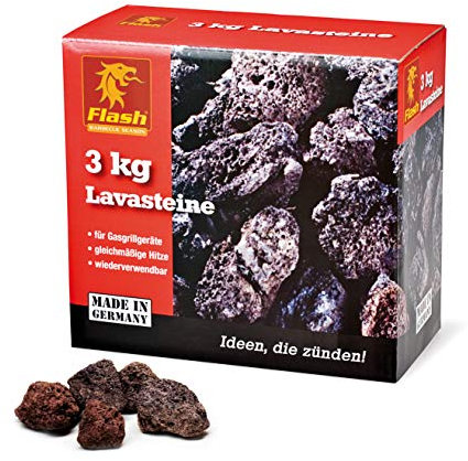 GMR Trading Pietra Lavica per Griglie 3 kg, Pietra di Lava, Pietra Lava BBQ Gas, Pietra di Lava BBQ Elettrico