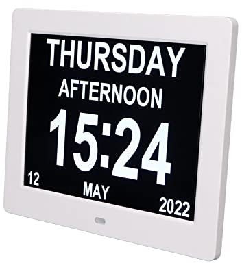 Digitaler Fotorahmen 8 Zoll, 800 X 600 LCD-Kalender Intelligenter Fotorahmen Große Schrift Einstellbare Helligkeit Elektronische Uhr