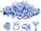 OVALA 100pcs Glue Rings Smart Glue Cups Lash Glue Holder Ring Cup,Disposable Glue Cups Lash Glue Rings Lovely Heart Shape for Eyelash Extensions (BLUE)