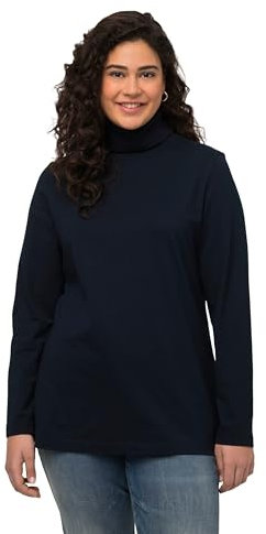 Ulla Popken Damen Basic-shirtrolli T-Shirt, Blauschwarz, 54-56 EU