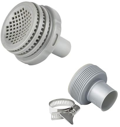 FACULX Kits de conectores de chorro de agua para piscina con rejilla de filtro de salida, piezas de repuesto de agua para entrada y salida de piscina sobre el suelo para Intex