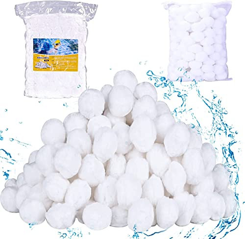 Effie Lancelot 1330g/3 lbs Pool Filter Balls, Pool Filter Sand Eco-Friendly Filter Media Swimming Pool and Bath Center Bathtubs, Suitable All Sand Filter Systems(Equals 46kg Pool Filter Sand) (3 LB)