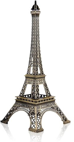 HERCHR Eiffelturm Statue Dekor, Bronze Metall Paris Eiffelturm Dekor Figur Replik Eisen Handwerk Architektur Modell Für Tischdekoration(25cm)