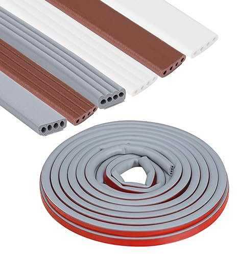 6M Türdichtung Dichtungsband Selbstklebend, Türdichtung Gummidichtung tür fenster, Wetterabisolierung, Fensterdichtung (Grau, 9mm*4mm)