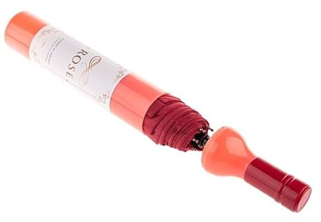 Inevitable Party Wine Bottle Umbrella - 3 Unique Designs - Fun Novelty Gift (Pink (Rose Wine))