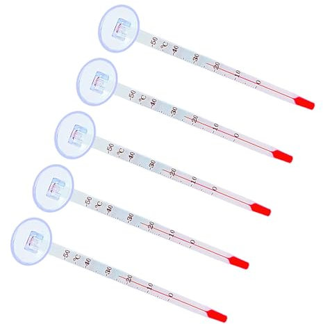 5 Teiliges Aquarium Thermometer mit Saugnapf, Wasserlebensraum-Thermometer, wasserdichtes Mini-Temperaturmessgerät, präzises Flüssigkeitsthermometer für Aquarien, Terrarien & Reptilien