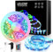 Fiqops Led Streifen, LED Strip 4m, LED Streifen Selbstklebend, RGB 5050 LED band mit 24-Tasten-Fernbedienung, Dimmbar LED Strip für Zuhause, Schlafzimmer, Küche, Partei